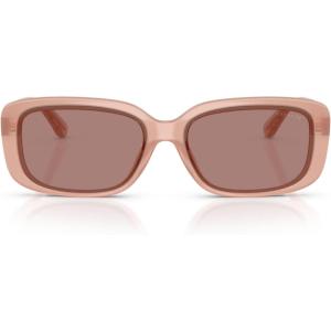 imageCoach Womens Hc8444d Rectangular SunglassesMilky PinkLight Brown Solid