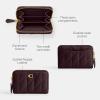 imageCoach Quilted Pillow Leather Small Zip Around Card CaseB4BLACK CURRANT