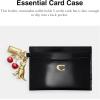 imageCoach Womens Essential Card Case in Spazzolato Leather with Charm B4Black One Size