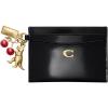 imageCoach Womens Essential Card Case in Spazzolato Leather with Charm B4Black One Size