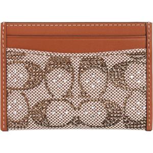 imageCoach Womens Crystal Signature Jacquard Essential Card CaseLHBURNISHED AMBER