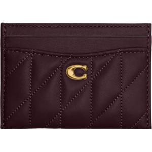 imageCoach Womens Quilted Pillow Leather Essential Card CaseB4BLACK CURRANT