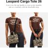 imageCoach Colored Dye Denim Cargo Tote 26B4Natural Leopard