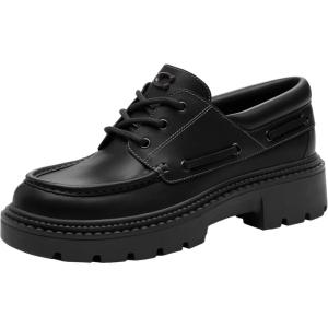 imageCoach Mens Lug Sole Boat ShoeBlack