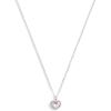 imageCoach Womens Halo Stone Heart Pendant NecklacePinkRhodium