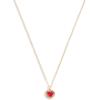 imageCoach Womens Halo Stone Heart Pendant NecklaceRedGold