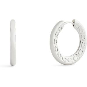 imageCOACH Jewelry Womens Signature C Small Hoop EarringsRhodium