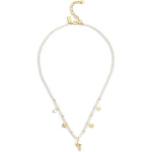 imageCOACH Jewelry Womens Signature Cat Charm Pearl Strand Necklace