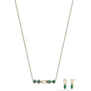 imageCOACH Womens Gemstone Earring and Necklace SetDARK GREEN