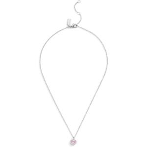 imageCoach Womens Halo Stone Heart Pendant NecklacePinkRhodium