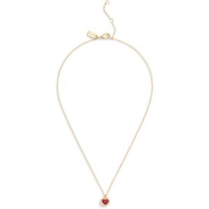 imageCoach Womens Halo Stone Heart Pendant NecklaceRedGold