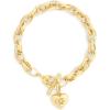 imageCOACH Jewelry Womens Signature Heart Charm Interlocking Link Bracelet