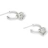 imageCOACH Jewelry Womens Signature Tea Rose Charm Huggie Earrings