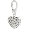imageCOACH Womens Collectible Signature Jewelry CharmQuilted Heart Rhodium