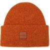 imageCoach Leather Patch Beanie Peach