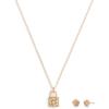 imageCOACH Jewelry Womens Signature C Pav Padlock Necklace ampamp Earrings Jewelry Set