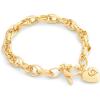 imageCOACH Jewelry Womens Signature Heart Charm Interlocking Link Bracelet