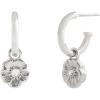 imageCOACH Jewelry Womens Signature Tea Rose Charm Huggie Earrings