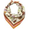 imageCOACH womens Leather Hang Tag Printed Silk BandanaHoney BrownMulti