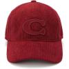 imageCoach Womens Sculpted C Corduroy Baseball Hat Dark Wine