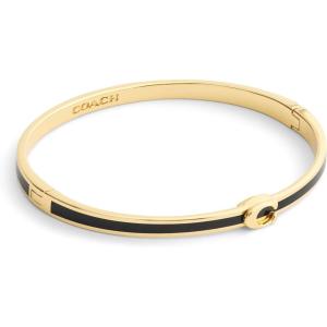 imageCOACH Jewelry Womens Signature C Enamel Bangle BraceletBlackGold