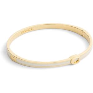 imageCOACH Jewelry Womens Signature C Enamel Bangle BraceletChalkGold