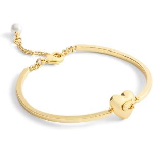 imageCOACH Jewelry Womens Signature C Heart Cuff Bracelet