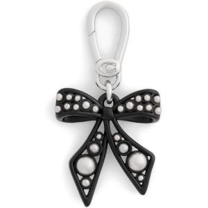 imageCOACH Womens Collectible Signature Jewelry CharmPearl Bow BlackRhodium