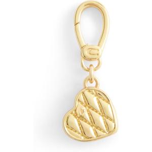 imageCOACH Womens Collectible Signature Jewelry CharmQuilted Heart Shiny Gold