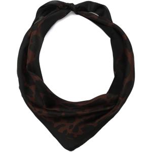 imageCOACH womens Leopard Printed Silk Elongated TriangleDark Brown