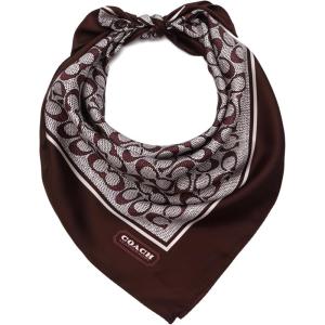 imageCOACH womens Textured Signature C Printed Silk SquareBlackcurrant