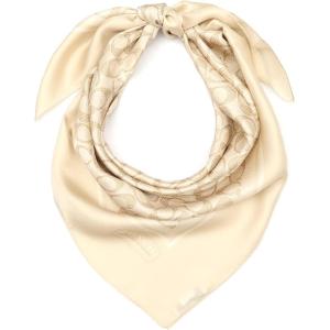 imageCOACH womens Textured Signature C Printed Silk SquareChalk