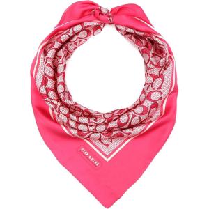 imageCOACH womens Textured Signature C Printed Silk SquareDragonfruit