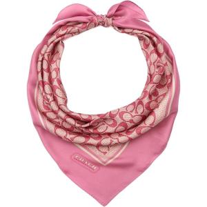 imageCOACH womens Textured Signature C Printed Silk SquareFuchsia