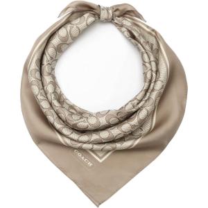 imageCOACH womens Textured Signature C Printed Silk SquareGrey Birch