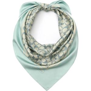 imageCOACH womens Textured Signature C Printed Silk SquareLight Blue