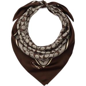 imageCOACH womens Textured Signature C Printed Silk SquareMaple