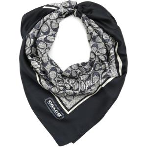 imageCOACH womens Textured Signature C Printed Silk SquareMidnight Navy