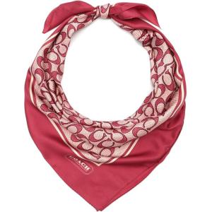 imageCOACH womens Textured Signature C Printed Silk SquarePink