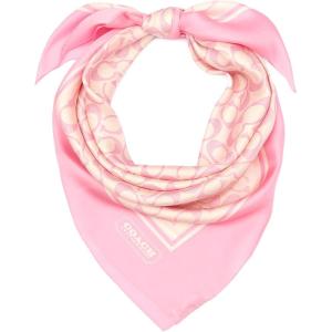 imageCOACH womens Textured Signature C Printed Silk SquareSoft Pink