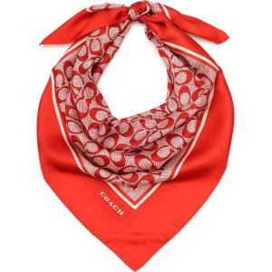 imageCOACH womens Textured Signature C Printed Silk SquareSport Red