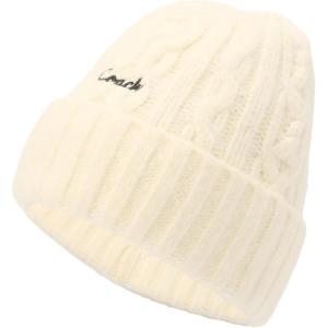 imageCoach Womens Embroidered Cable Knit BeanieChalk