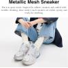 imageCoach Womens Metallic Mesh SneakerChalkBluebell
