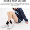 imageCoach Womens Metallic Mesh SneakerLight GreyOptic White
