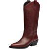 imageCOACH womens Aria Loved Leather Tall Cowboy BootMerlot