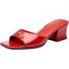 imageCOACH womens Holly Block Heel SandalBlackCrimson TintGreen Glow