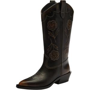 imageCOACH womens Aria Loved Leather Tall Cowboy BootBlack