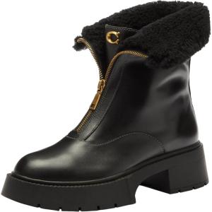 imageCOACH womens Leah Platform Zip BootieBlack