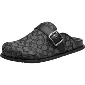 imageCOACH Mens Buckle Clog in Signature JacquardGraphiteBlack