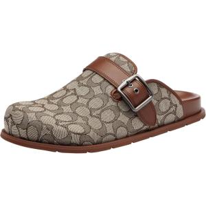 imageCOACH Mens Buckle Clog in Signature JacquardOakVintage Brown